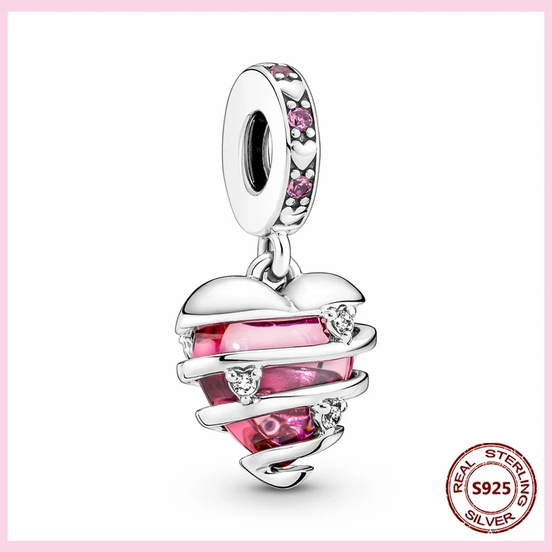 Charms Anhänger 925er Sterling Silber Armband Muranoglasperlen Damen Glas Beads