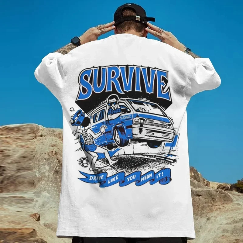 Fashion Herren Plus Size T-Shirt Rundhals Unisex Sommer Hip Hop Streetwear Top