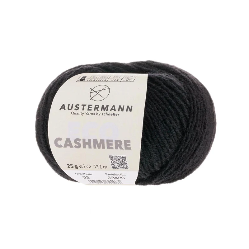 Eco Cashmere | 112 M - 25 G | 02 - Schwarz