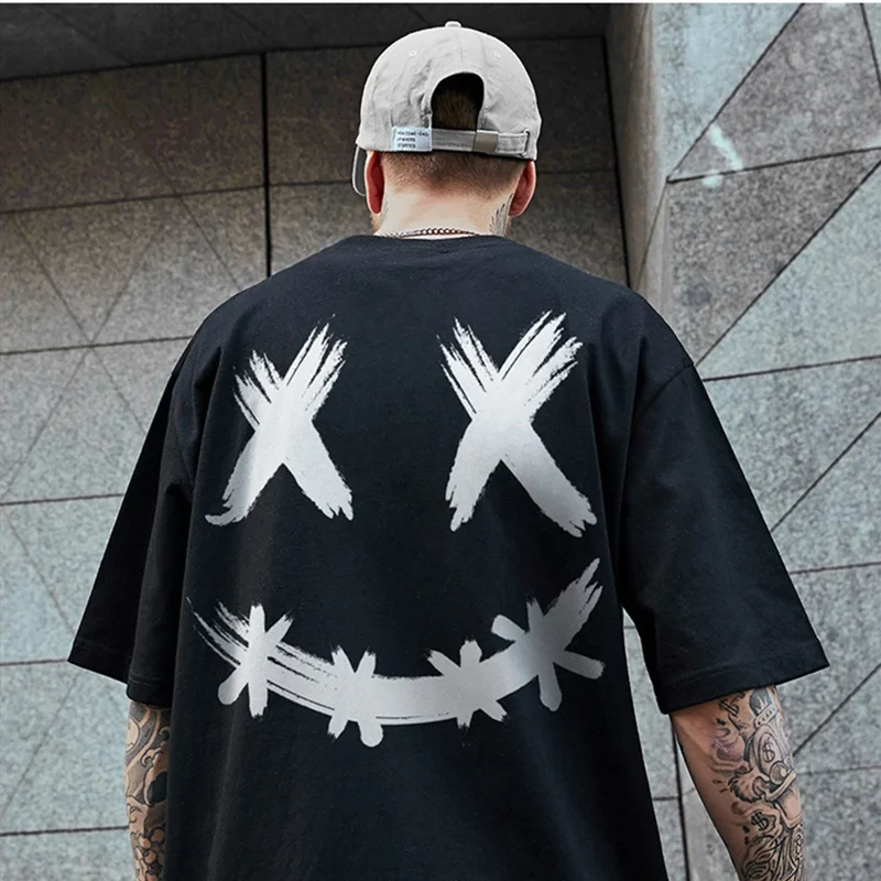 Fashion Herren Plus Size T-Shirt Rundhals Unisex Sommer Hip Hop Streetwear Top