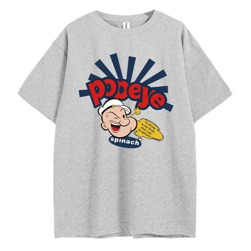Herren Fashion Vintage Comic T-Shirt Rundhals Unisex Shirt Top Sommer Streetwear