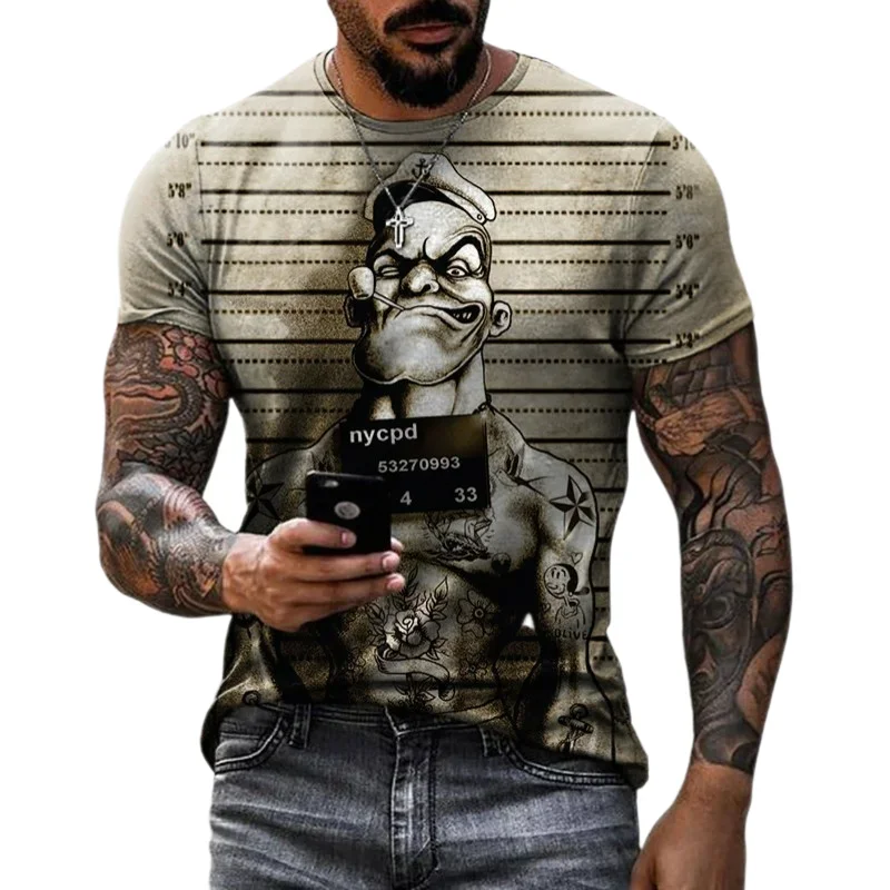 Herren Fashion Vintage 3D T-Shirt Rundhals Unisex Shirt Top Sommer Streetwear