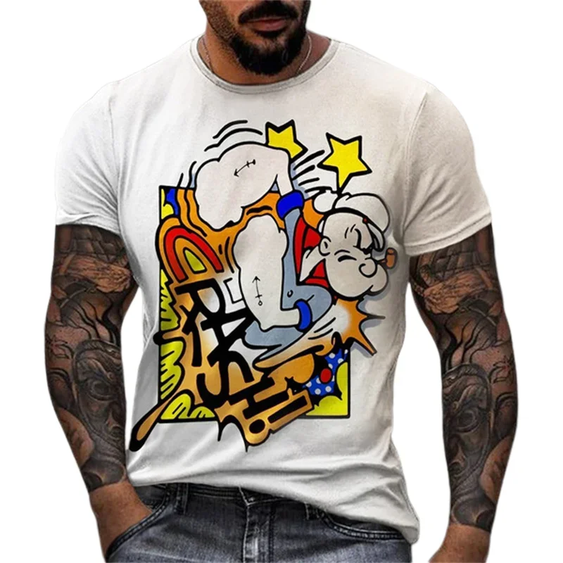 Herren Fashion Vintage 3D T-Shirt Rundhals Unisex Shirt Top Sommer Streetwear