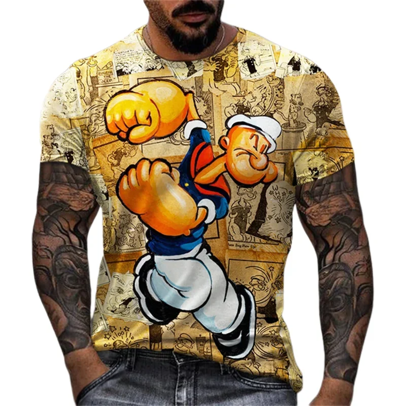 Herren Fashion Vintage 3D T-Shirt Rundhals Unisex Shirt Top Sommer Streetwear