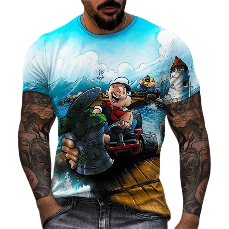Herren Fashion Vintage 3D T-Shirt Rundhals Unisex Shirt Top Sommer Streetwear