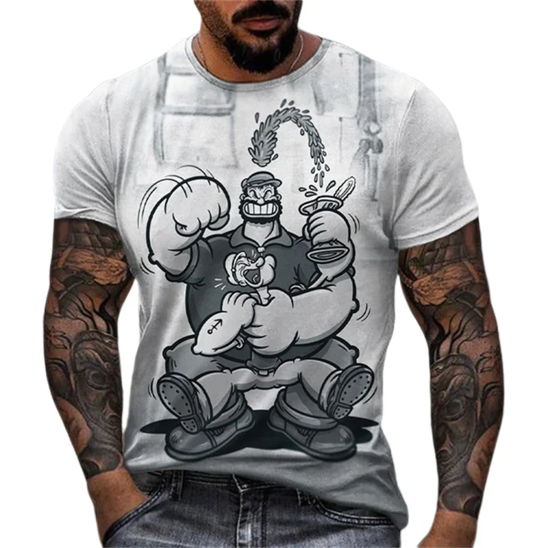Herren Fashion Vintage 3D T-Shirt Rundhals Unisex Shirt Top Sommer Streetwear