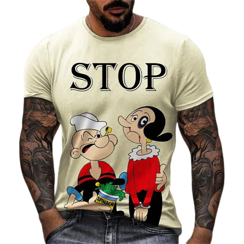 Herren Fashion Vintage 3D T-Shirt Rundhals Unisex Shirt Top Sommer Streetwear