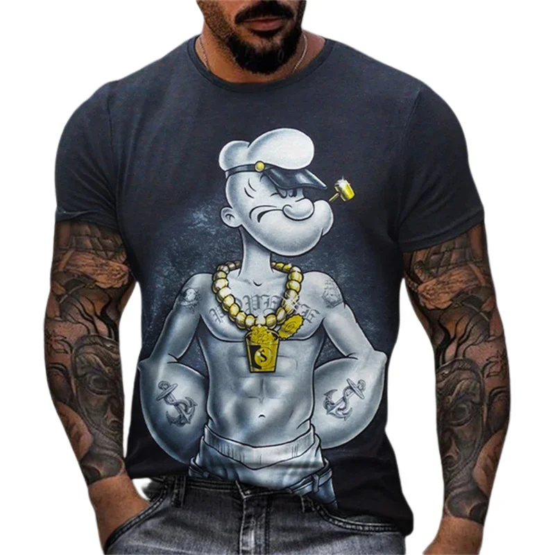 Herren Fashion Vintage 3D T-Shirt Rundhals Unisex Shirt Top Sommer Streetwear