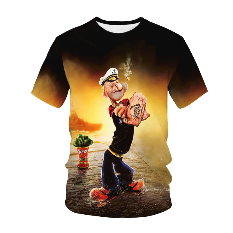 Herren Fashion Vintage 3D T-Shirt Rundhals Unisex Shirt Top Sommer Streetwear