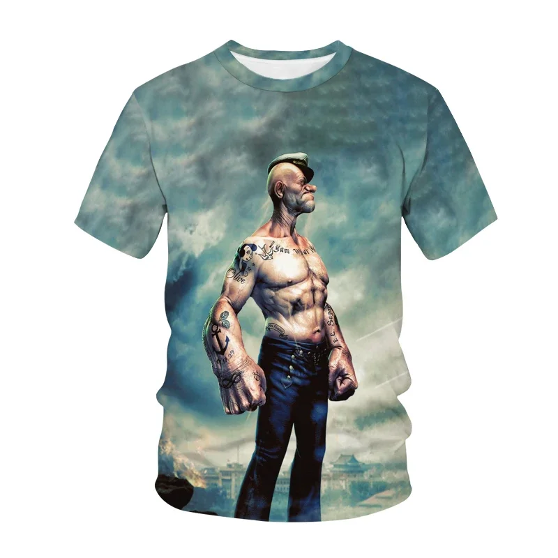 Herren Fashion Vintage 3D T-Shirt Rundhals Unisex Shirt Top Sommer Streetwear