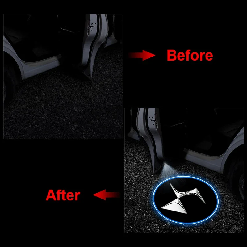 2X Kabelloses Autotürlicht LED-Auto Marken logo Projektor-Logo Willkommenslicht