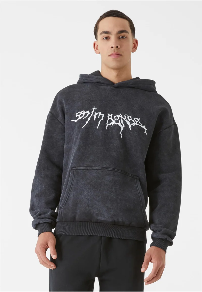 Sense Goth Print Hoodie Washed