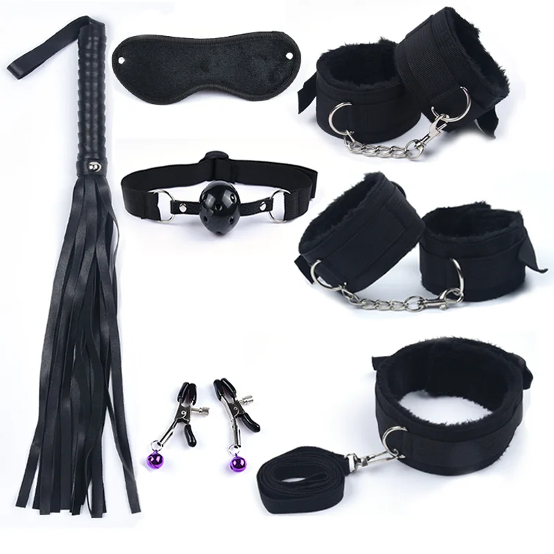 10Stk BDSM Bondage Set Fesselset SM Peitsche Halsband Handschellen Sexspielzeug