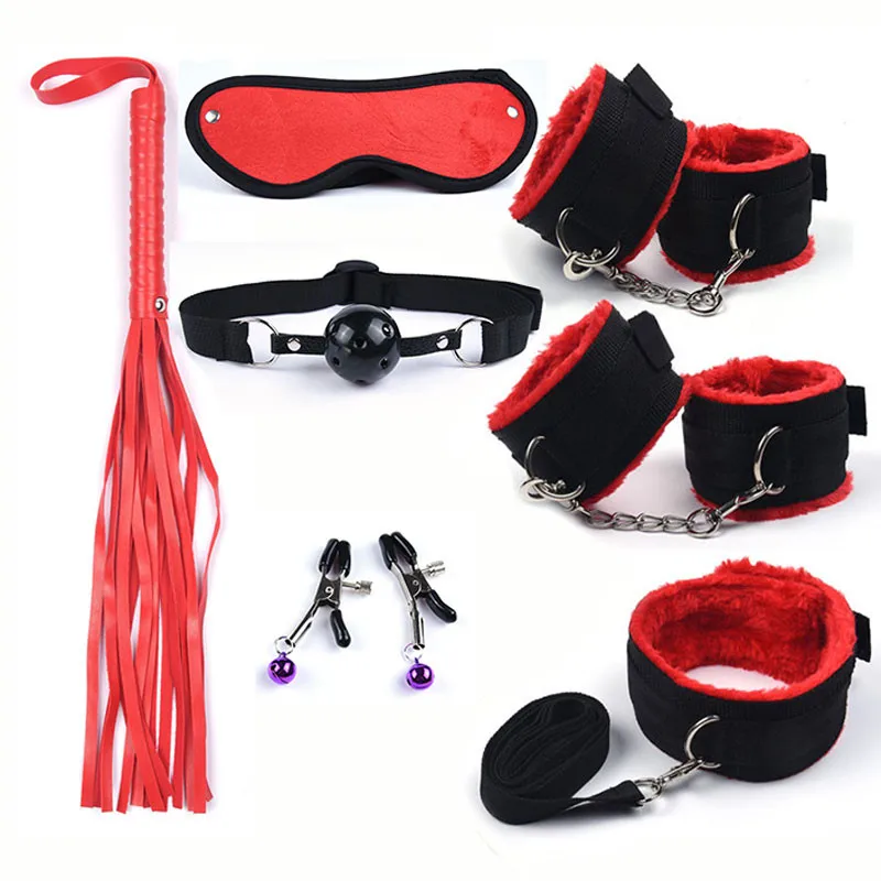 10Stk BDSM Bondage Set Fesselset SM Peitsche Halsband Handschellen Sexspielzeug