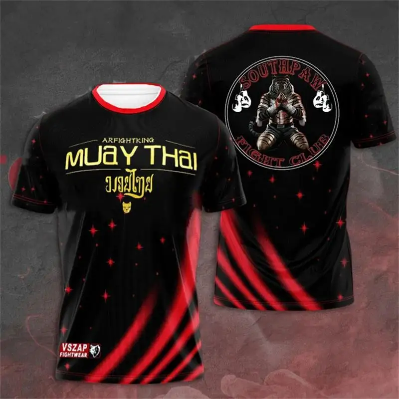 Herren Fashion Muay Thai 3D T-Shirt Rundhals Unisex Sommer Streetwear Kickboxen