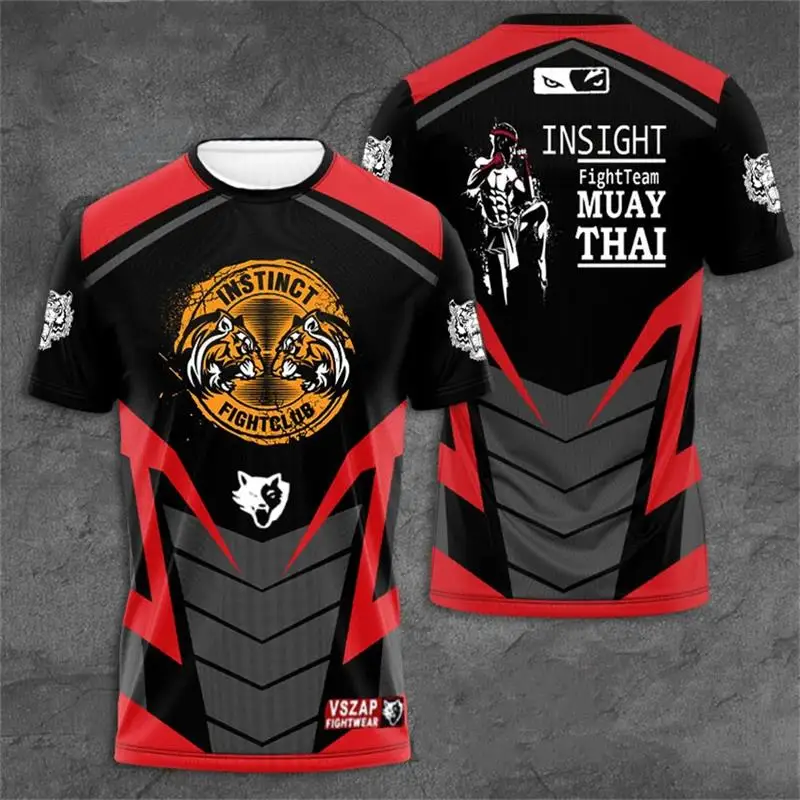 Herren Fashion Muay Thai 3D T-Shirt Rundhals Unisex Sommer Streetwear Kickboxen