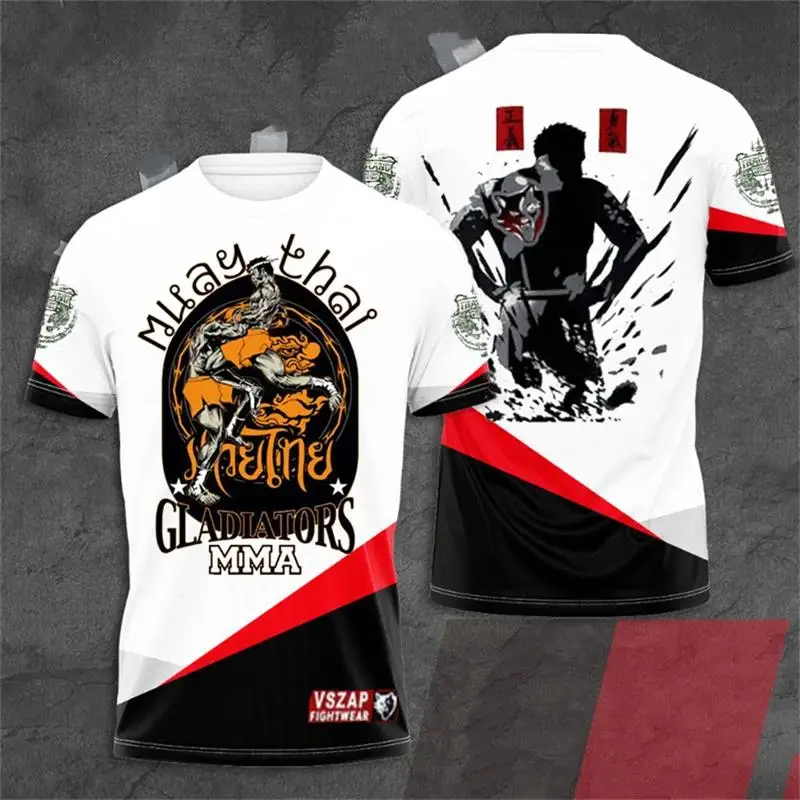 Herren Fashion Muay Thai 3D T-Shirt Rundhals Unisex Sommer Streetwear Kickboxen