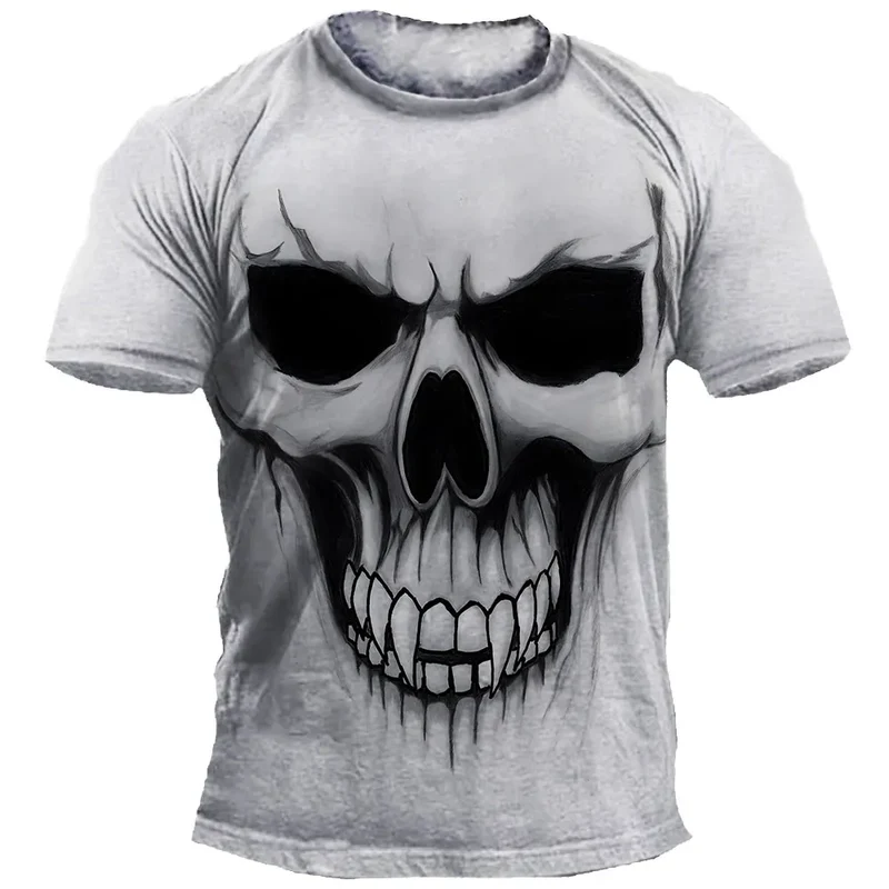 Fashion Herren Horror Skull T-Shirt Rundhals Unisex Sommer Streetwear Top Shirt