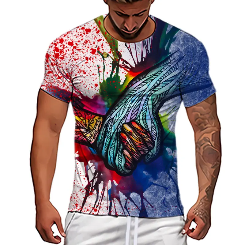 Fashion Herren Horror Skull T-Shirt Rundhals Unisex Sommer Streetwear Top Shirt