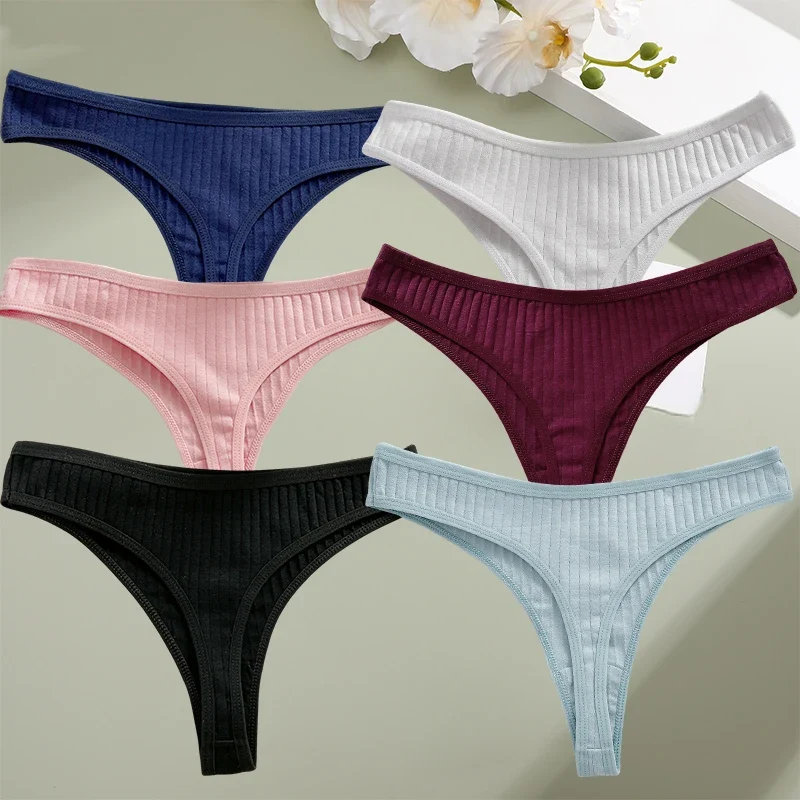 6Stk Damen Tanga String Höschen Sexy Schlüpfer Slip Dessous Unterwäsche Panties