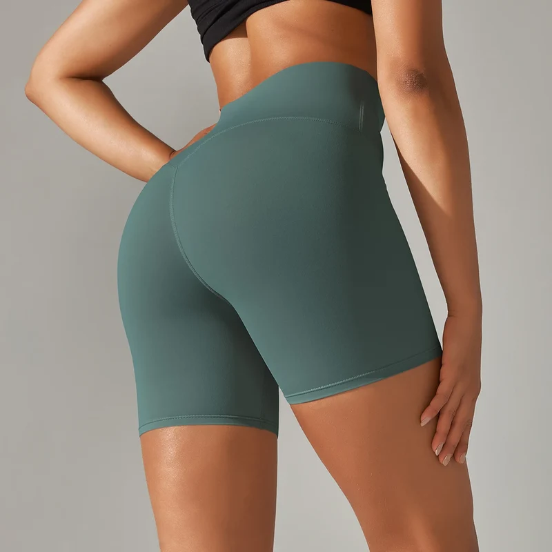 Damen Yoga Shorts hohe Taille Push-Up Damen Sport Hot Pants Fitness Gym Hotpants