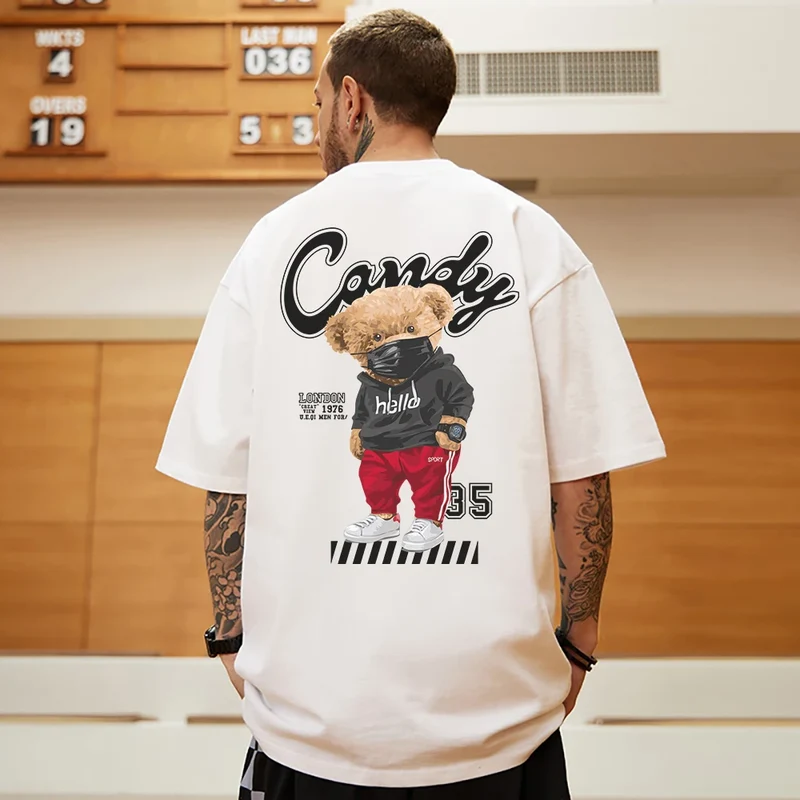 Trendy Herren Plus Size T-Shirt Rundhals Unisex Sommer Hip Hop Streetwear Top
