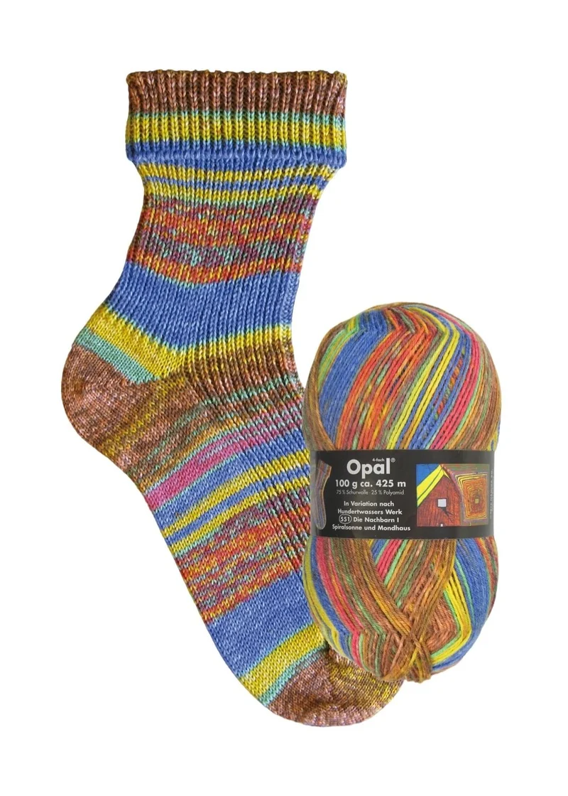 Opal Hundertwasser II | 4-fach Sockenwolle 100g | Farbe 2100