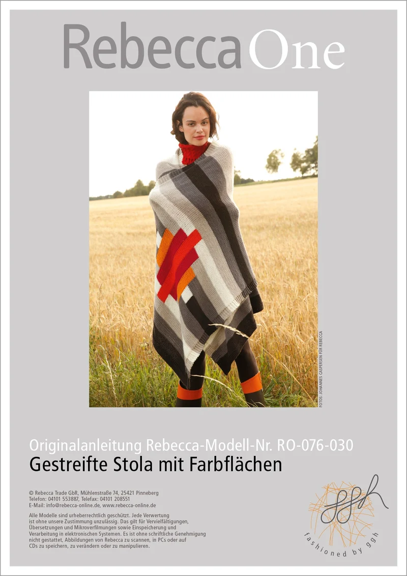 Strickanleitung - Stola mit Farbflächen