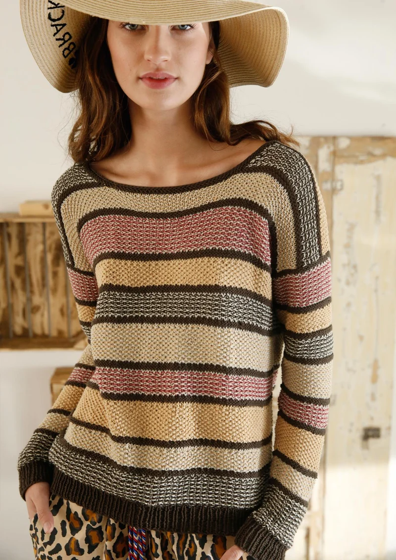 Anleitung - Pullover mit Strukturmusterstreifen