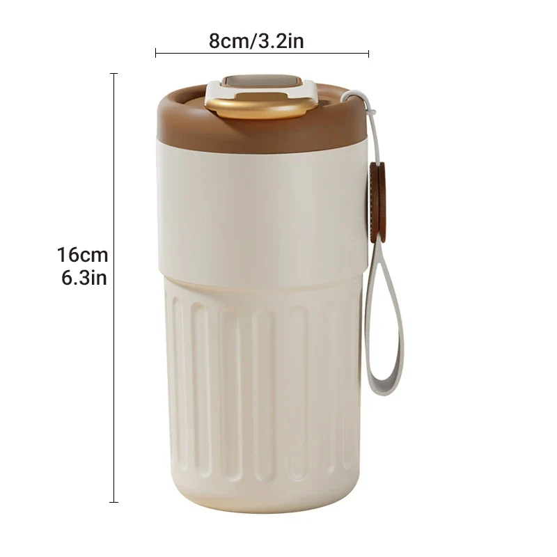 Thermobecher m Temperaturanzeige Becher Edelstahl 450ml MUG Isolierbecher Tasse