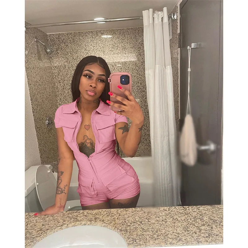 Damen Cargo Shorts Overall Jumpsuit Army Streetwear Strampler Playsuit Hotpants