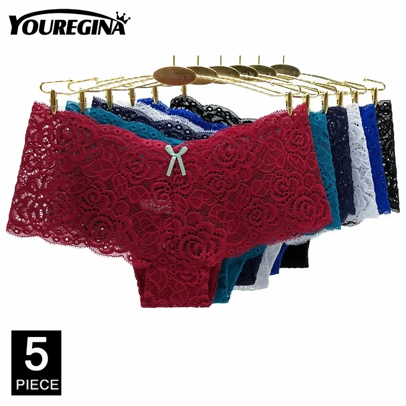 5Stk Frauen Spitze Tanga String Höschen Sexy Schlüpfer Slip Dessous Unterwäsche