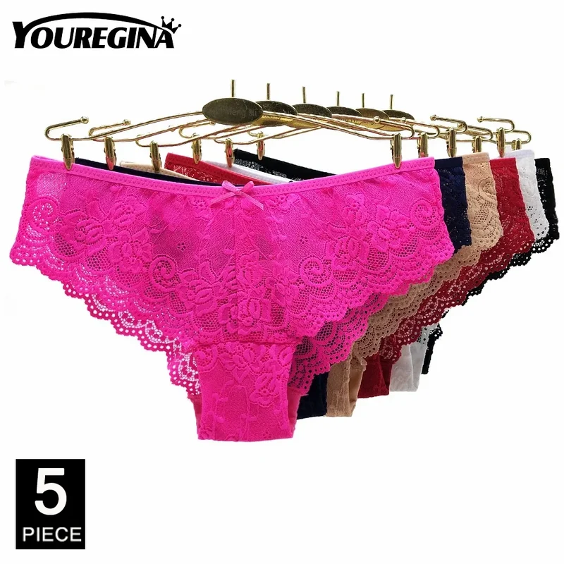 5Stk Frauen Spitze Tanga String Höschen Sexy Schlüpfer Slip Dessous Unterwäsche