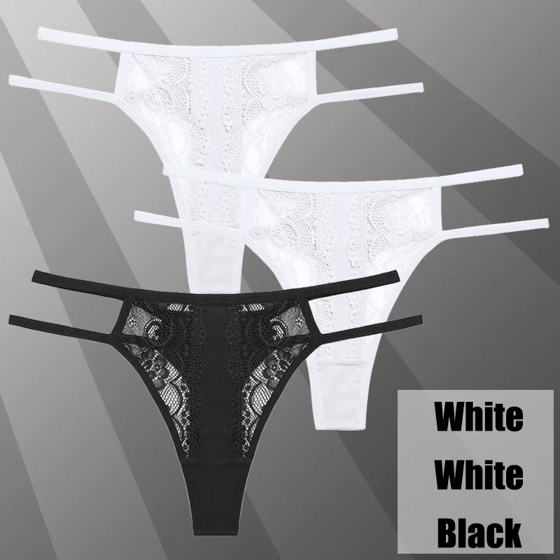 3Stk Frauen Spitze Tanga String Höschen Sexy Schlüpfer Slip Dessous Unterwäsche