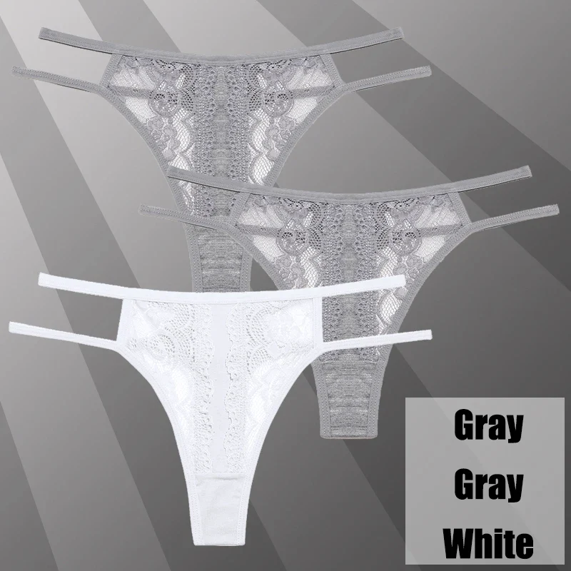 3Stk Frauen Spitze Tanga String Höschen Sexy Schlüpfer Slip Dessous Unterwäsche