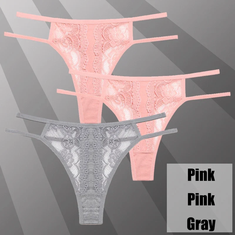 3Stk Frauen Spitze Tanga String Höschen Sexy Schlüpfer Slip Dessous Unterwäsche