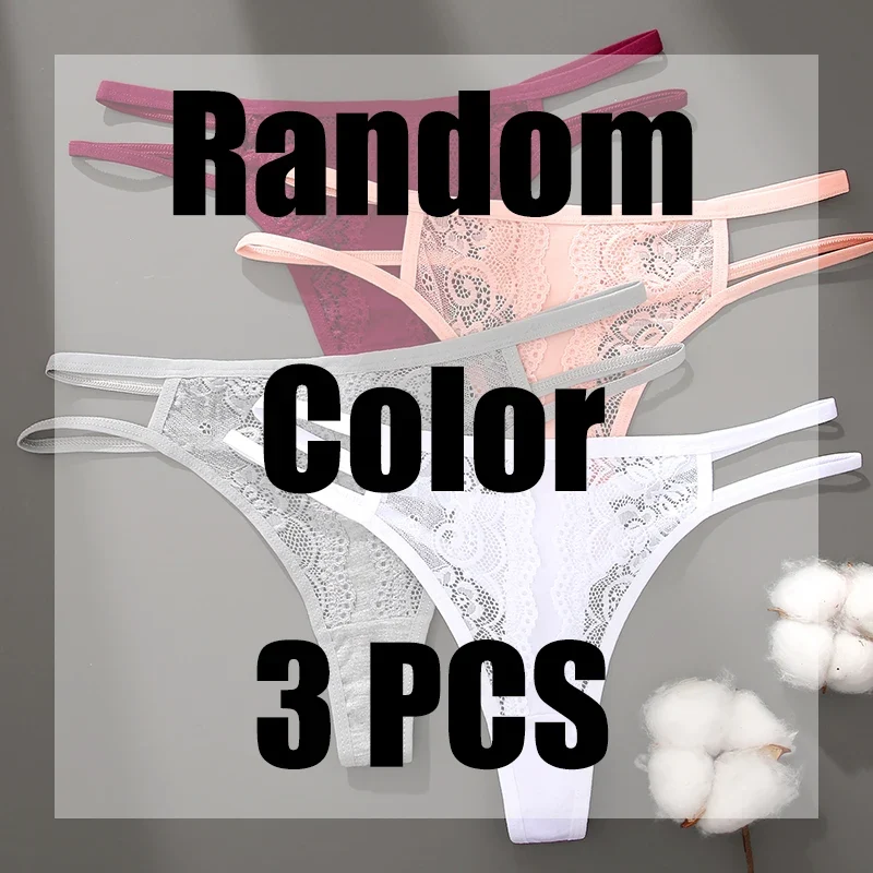 3Stk Frauen Spitze Tanga String Höschen Sexy Schlüpfer Slip Dessous Unterwäsche