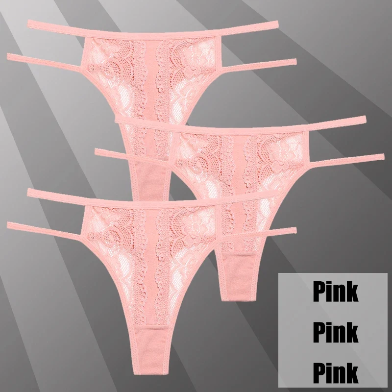 3Stk Frauen Spitze Tanga String Höschen Sexy Schlüpfer Slip Dessous Unterwäsche