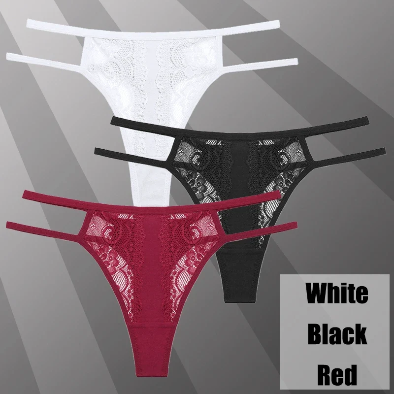 3Stk Frauen Spitze Tanga String Höschen Sexy Schlüpfer Slip Dessous Unterwäsche