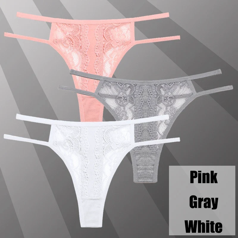3Stk Frauen Spitze Tanga String Höschen Sexy Schlüpfer Slip Dessous Unterwäsche