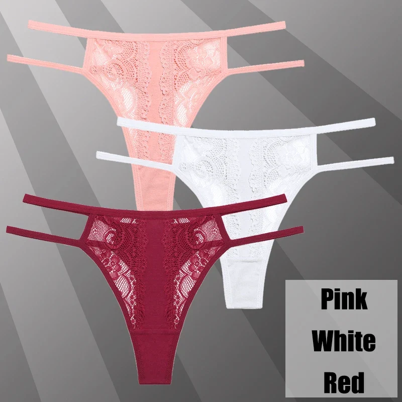 3Stk Frauen Spitze Tanga String Höschen Sexy Schlüpfer Slip Dessous Unterwäsche