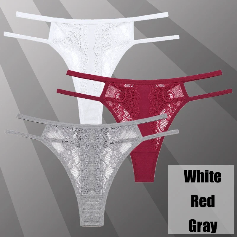 3Stk Frauen Spitze Tanga String Höschen Sexy Schlüpfer Slip Dessous Unterwäsche