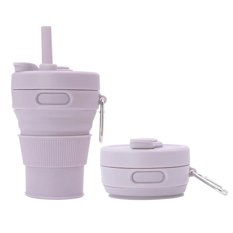 Silikon Trink Becher klappbar faltbar Reise Camping Wandern Outdoor Mug 450ml