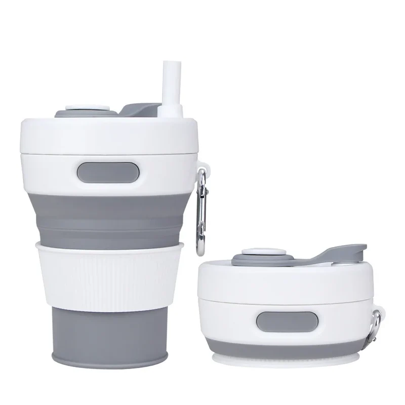 Silikon Trink Becher klappbar faltbar Reise Camping Wandern Outdoor Mug 450ml