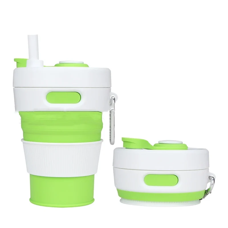 Silikon Trink Becher klappbar faltbar Reise Camping Wandern Outdoor Mug 450ml
