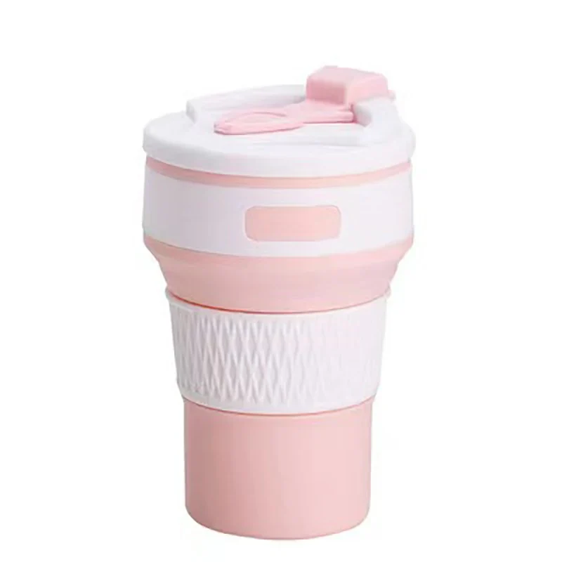 Silikon Trink Becher klappbar faltbar Reise Camping Wandern Outdoor Mug 350ML