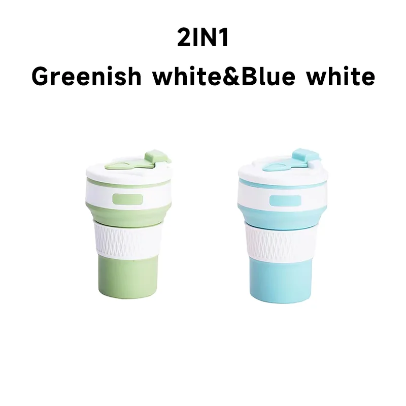 Silikon Trink Becher klappbar faltbar Reise Camping Wandern Outdoor Mug 350ML