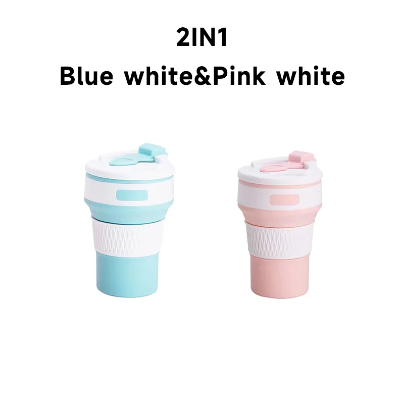 Silikon Trink Becher klappbar faltbar Reise Camping Wandern Outdoor Mug 350ML