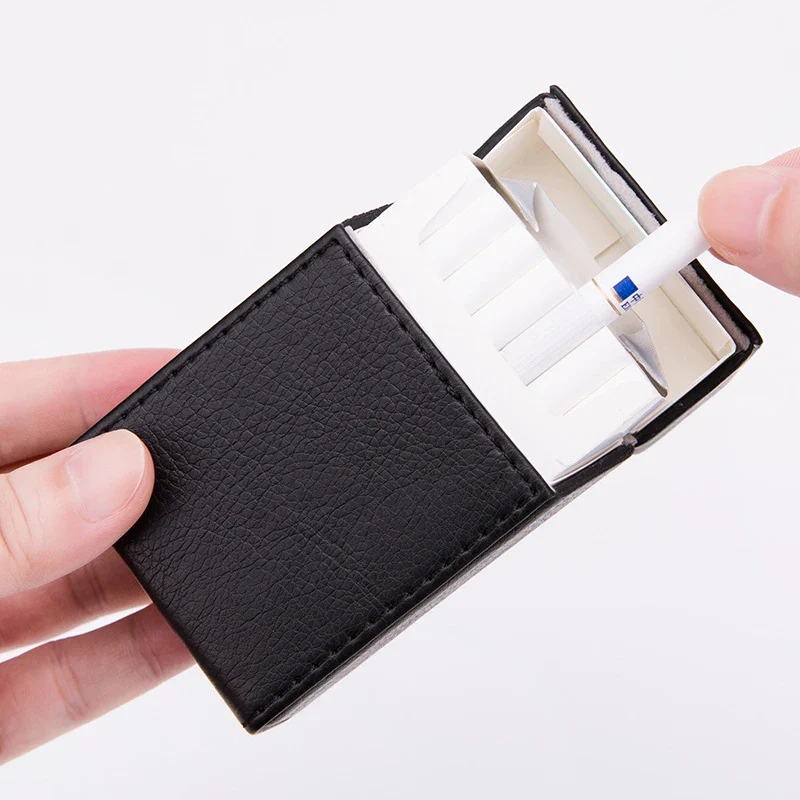 Zigarettenetui Etui 20 Zigaretten Dose Metall Box Mini Kunst Leder Gadgets