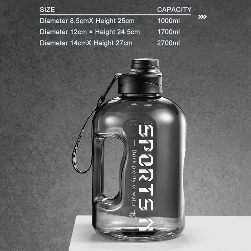 2,7/1,7L Trinkflasche Sportflasche Tritan Wasserflasche Getränkeflasche BPA-frei